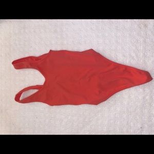 Coral ribbed body suit